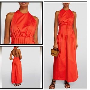 NWT BONDI BORN Pampelonne Maxi Dress in Starfish Tangerine Size S